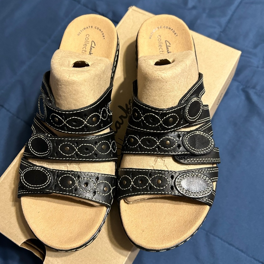 Black Clark Sandals